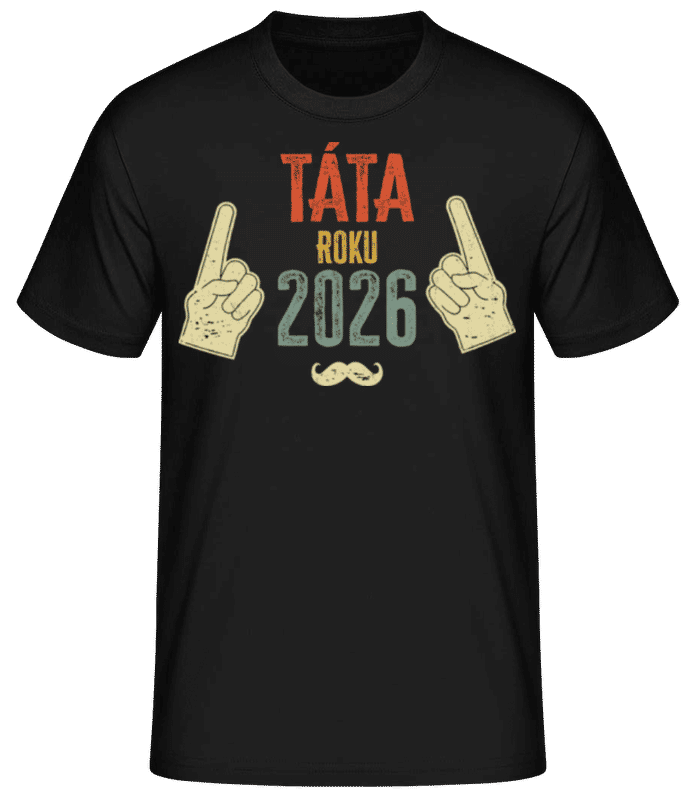 Náhled: Táta Roku 2026 - Pánské basic tričko - Černá - Napřed