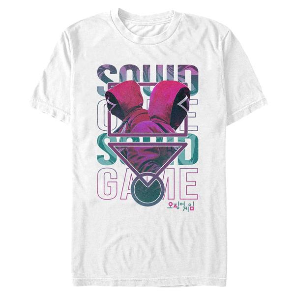 Aperçu: Netflix - Squid Game - Guard Symbol With Stacks - Homme T-shirt - Blanc - Devant
