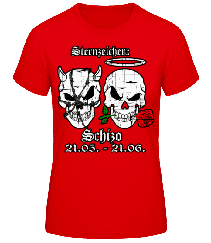 Vorschau: Metal Sternzeichen Schizo - Frauen T-Shirt B&C - Rot - Vorne