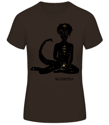 Female Zodiac Sign Scorpio - Frauen Basic T-Shirt - Braun - Vorne