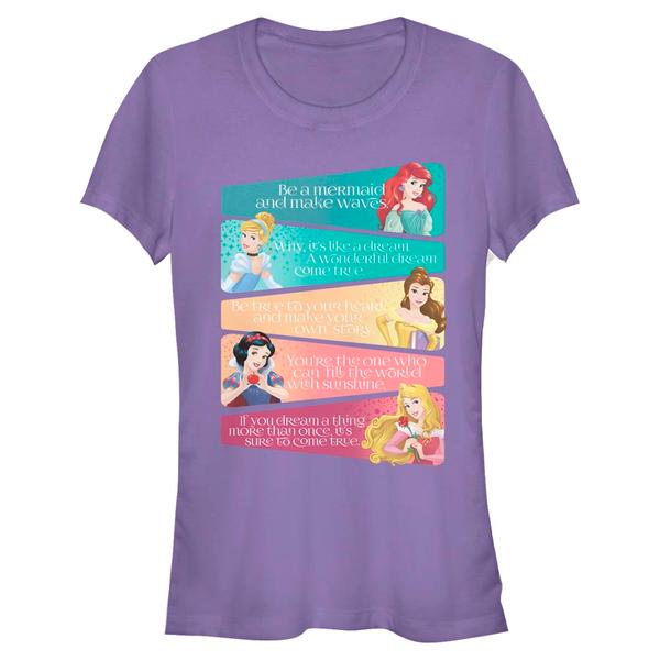 Aperçu: Disney - Princesses Disney - Skupina Princess Adjectives - Femme T-shirt - Pourpre - Devant
