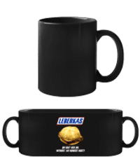 Leberkassemmel - Schwarze Tasse - Schwarz - Vorne