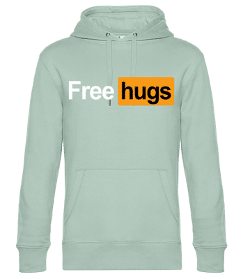Free Hugs - Unisex Premium Hoodie - Mintgrün - Vorne