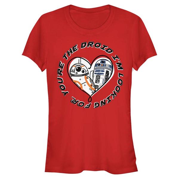 Aperçu: Star Wars - Les Derniers Jedi - R2-D2 & BB-8 You're The Droid - Valentine's Day - Femme T-shirt - Rouge - Devant