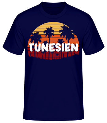 Tunesien - Männer Basic T-Shirt - Marine - Vorne