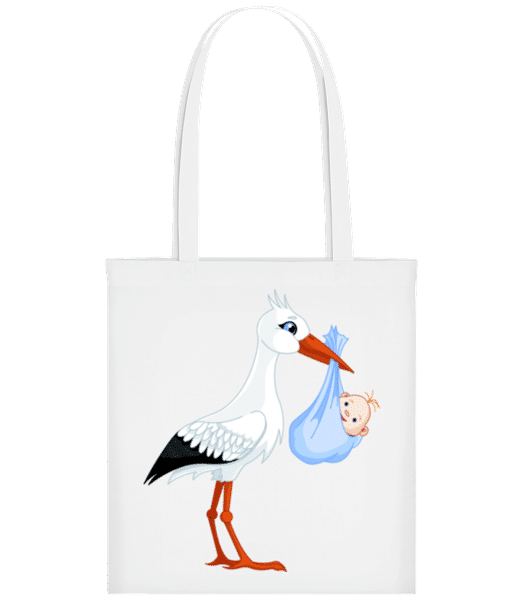 Aperçu: Cigogne Amène Bébé - Tote Bag - Blanc - Devant