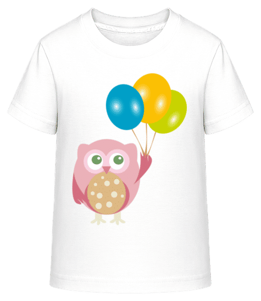 Aperçu: Hibou Mignon Avec Ballons - T-shirt shirtinator Enfant - Blanc - Devant