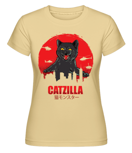 Preview: Catzilla -  Shirtinator Women's T-Shirt - Yellow - Front