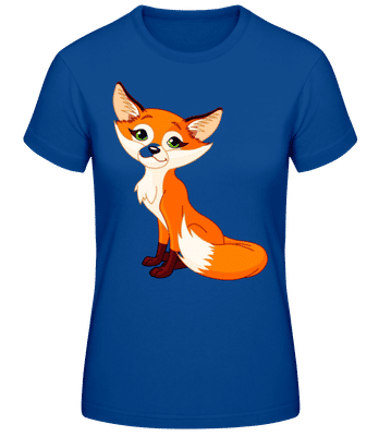Renard Mignon - T-shirt standard Femme - Bleu royal - Devant