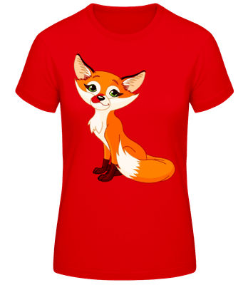Renard Mignon - T-shirt standard Femme - Rouge - Devant