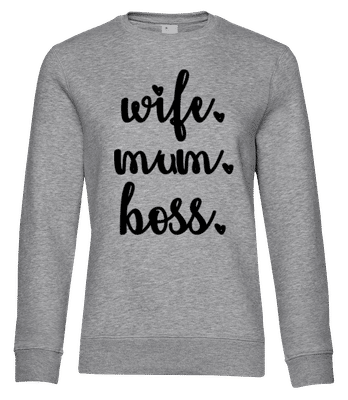 Motif Wife Mum Boss - Women's standard sweatshirt - Heather grey - Front