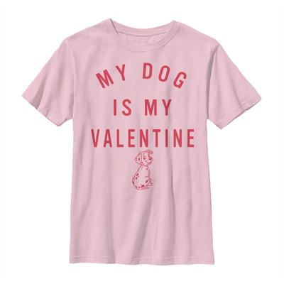 Disney Classics - 101 Dalmatians - Text Valentine Pup - Valentine's Day - Kids T-Shirt - Pink - Front