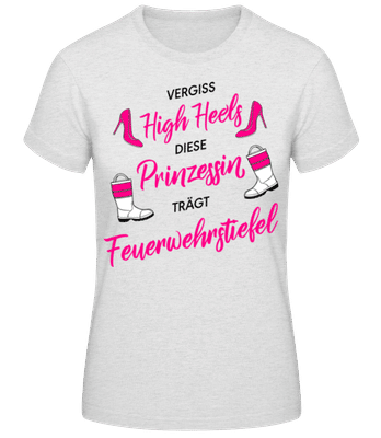 Vergiss High Heels - Frauen Basic T-Shirt - Grau meliert - Vorne