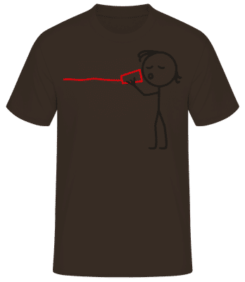 Ligne téléphonique homme - T-shirt standard Homme - Marron - Devant
