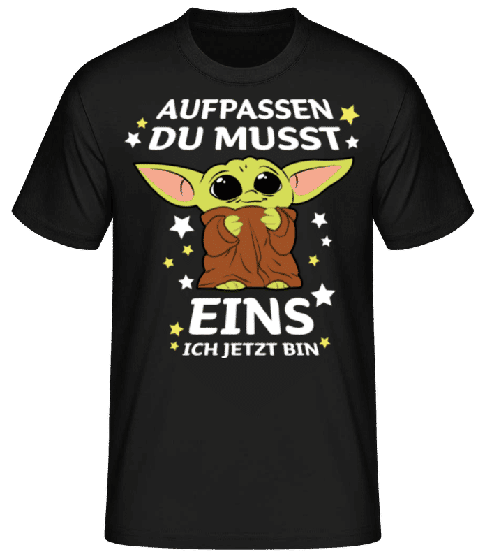 Vorschau: Eins Ich Jetzt Bin - Männer Basic T-Shirt - Schwarz - Vorne