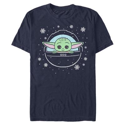 Star Wars - The Mandalorian - The Child Snow Child - Weihnachten - Männer T-Shirt - Marine - Vorne