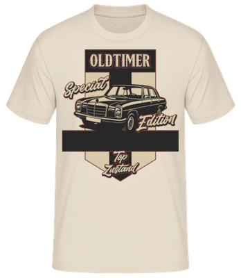 Oldtimer 'Mercedes' Geburtstag - Männer Basic T-Shirt - Creme - Vorne