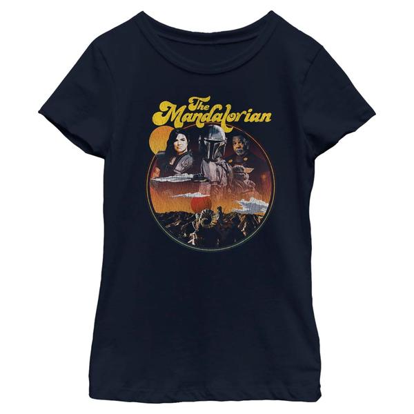 Aperçu: Star Wars - The Mandalorian - Mandalorian Razor Crew - Enfant T-shirt - Bleu marine - Devant