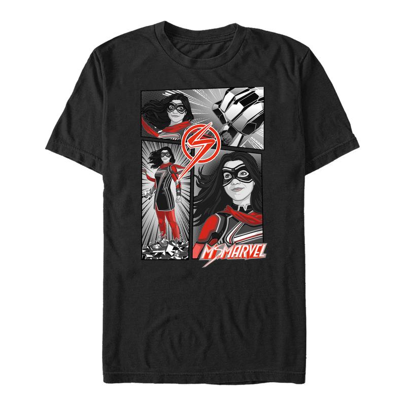 Vorschau: Marvel - Ms. Marvel - Ms. Marvel Ms Panel - Männer T-Shirt - Schwarz - Vorne