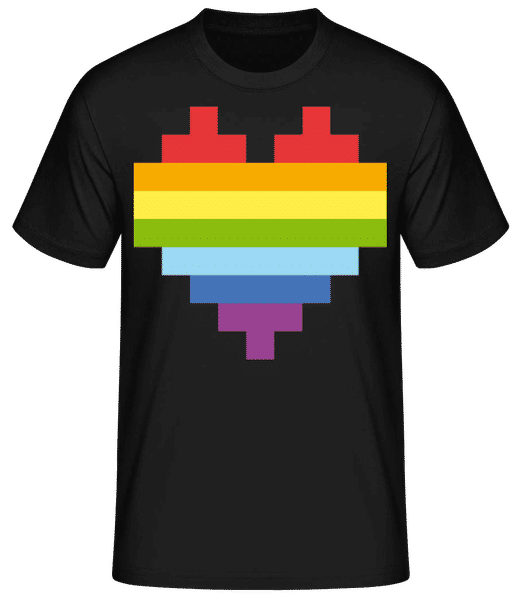 Aperçu: Rainbow Heart - T-shirt standard Homme - Noir - Devant