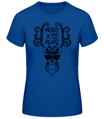 Merry Xmas Party People - Women's Basic T-Shirt - Royal blue - Front