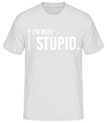 I'm With Stupid - Männer T-Shirt B&C - Grau meliert - Vorne