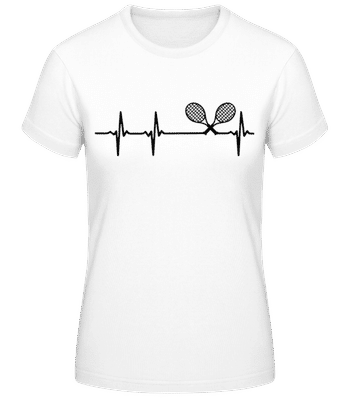 Heartbeat Tennis - Camiseta básica de mujer - Blanco - delante