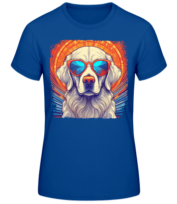 Zlatý Retriever Hippie Vzhľad - Dámske basic tričko - Kráľovská modrá - Predné