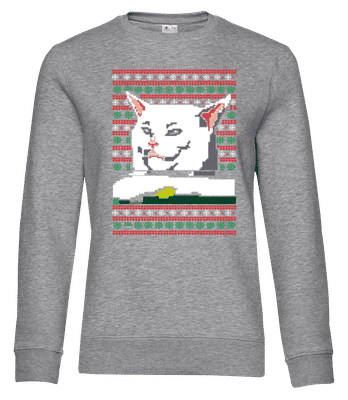 Ugly Cat Christmas - Dámska štandardná mikina - Melírovo šedá - Predné