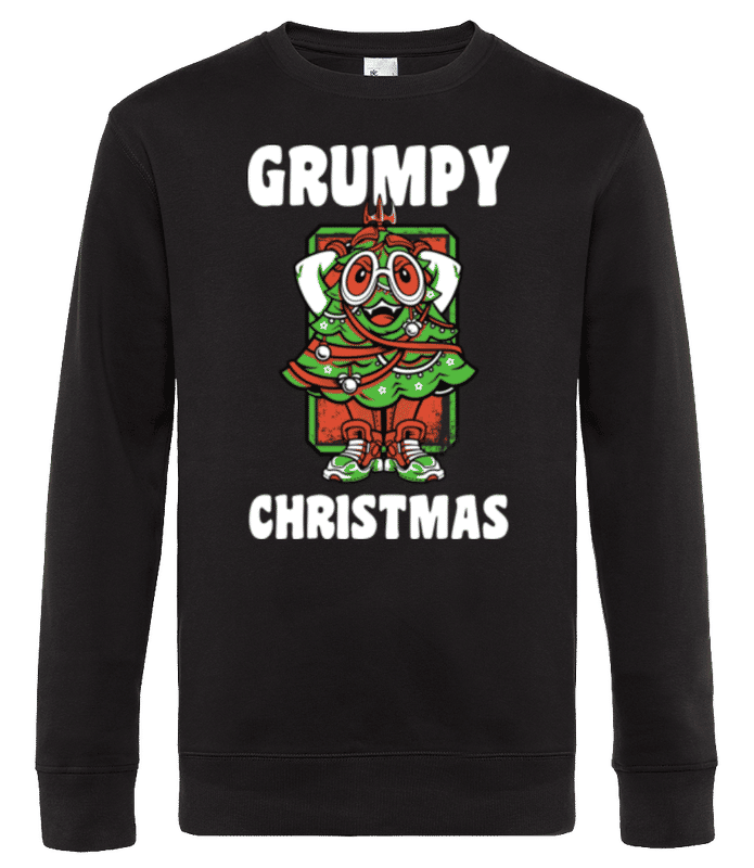 Vorschau: Grumpy Christmas - Männer Standard Pullover - Schwarz - Vorne