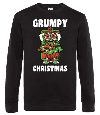 Grumpy Christmas - Männer Standard Pullover - Schwarz - Vorne