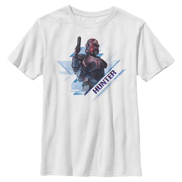 Aperçu: Star Wars - The Clone Wars - Hunter Angled - Enfant T-shirt - Blanc - Devant