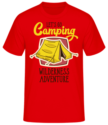 Let's Go Camping - Männer Basic T-Shirt - Rot - Vorne