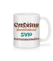 Caféine Intraveineuse SVP · Mug en céramique blanc