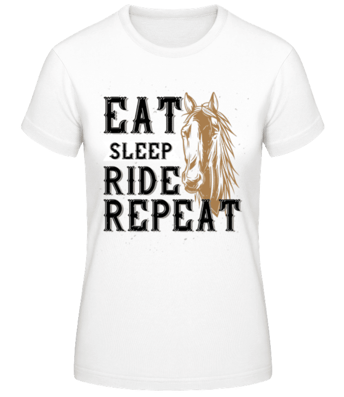 Preview: Eat Sleep Ride Repeat - Women's Basic T-Shirt - White - Front