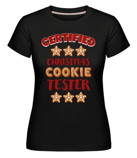 Aperçu: Certified Christmas Cookie Tester -  T-shirt Shirtinator femme - Noir - Devant