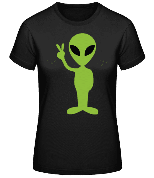 Aperçu: Alien Symbole De Paix - T-shirt standard Femme - Noir - Devant