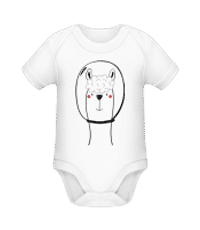 Lama De L'Espace - Body manches courtes bio - Blanc - Devant