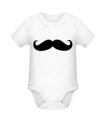 Moustache - Body manches courtes bio - Blanc - Devant