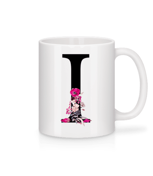 Aperçu: Fleurs Initiale I - Mug en céramique blanc - Blanc - Devant