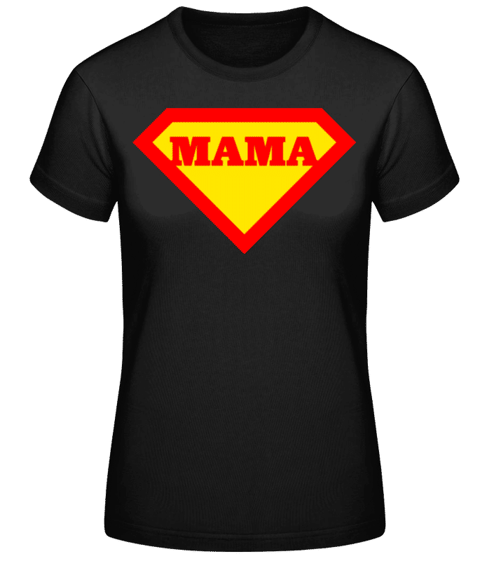 Náhľad: Super Mama - Dámske basic tričko - Čierna - Predné