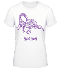 Kritzel Stil Sternzeichen Skorpion - Frauen Basic T-Shirt - Weiß - Vorne