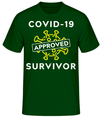 Covid 19 Survivor - Pánske basic tričko - Bottle green - Predné