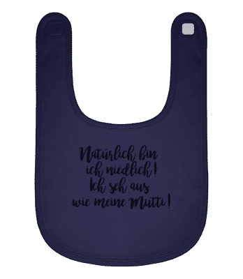 Natürlich Bin Ich Niedlich! - Baby Bio Lätzchen - Marine - Vorne
