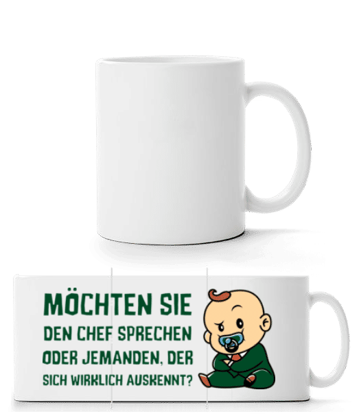 Vorschau: Chef Oder Der Sich Auskennt - Panoramatasse - Weiß - Vorne