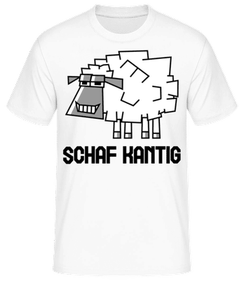 Schaf Kantig - Männer Basic T-Shirt - Weiß - Vorne