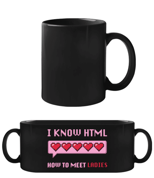Aperçu: I Know HTML - Tasse Noire - Noir - Devant
