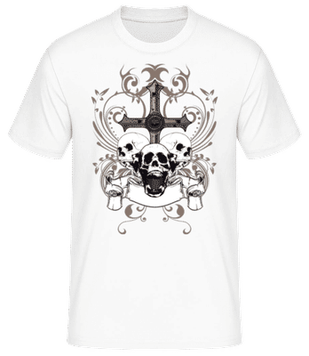 Cross And Skulls - T-shirt standard Homme - Blanc - Devant