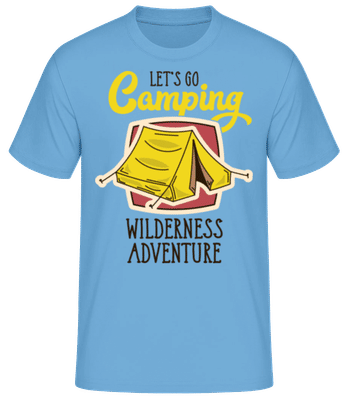 Let's Go Camping - Männer Basic T-Shirt - Hellblau - Vorne