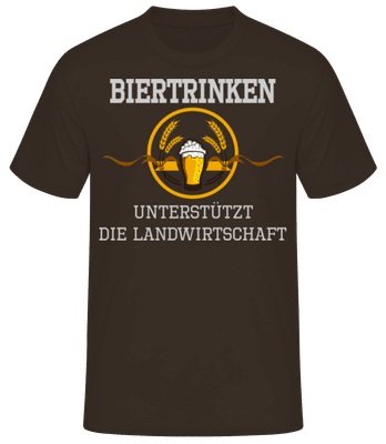 Bier Trinken Landwirtschaft - Männer Basic T-Shirt - Braun - Vorne